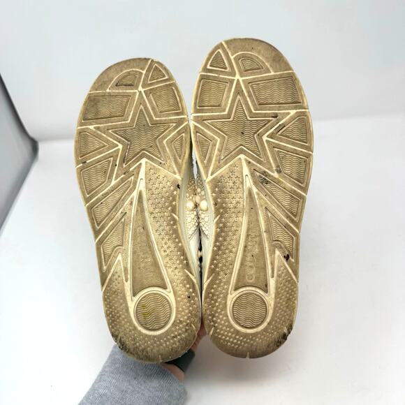 Jimmy Choo Hawaii Leather Pearl Sneakers Shoes 37.5 7.5 White Embellished - Picture 9 of 12